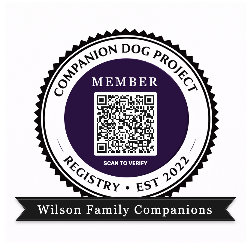 Wilson Family Companions is a registered breeder with the Companion Dog Project